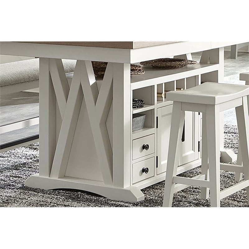 Parker House Americana Modern Island Counter Height Table with 8 chairs