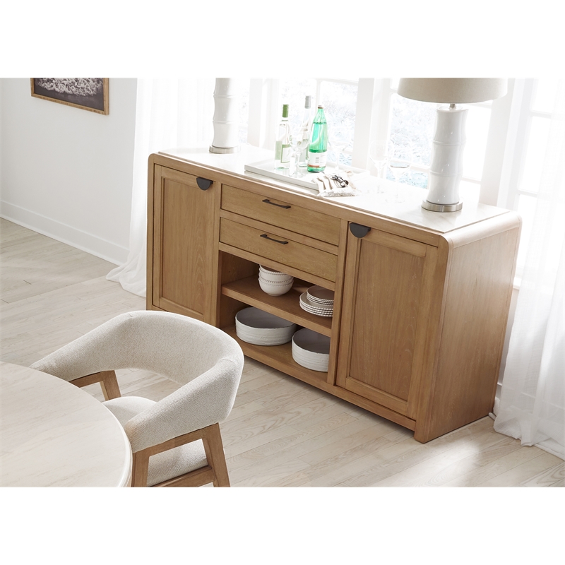 Parker House Escape 84 In. Rectangular Extendable Table With 8 Chairs and Server