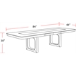 Parker House Escape 84 In. Rectangular Extendable Table With 8 Chairs and Server