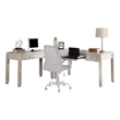 Parker House Boca Solid Wood 3PC L-Shaped Home Office Desk in Cottage White