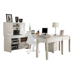 Parker House Boca U Shape Desk with Credenza File and Hutch