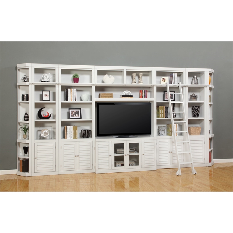 Parker House Boca 9 Piece Entertainment Wall with Corner Bookcases