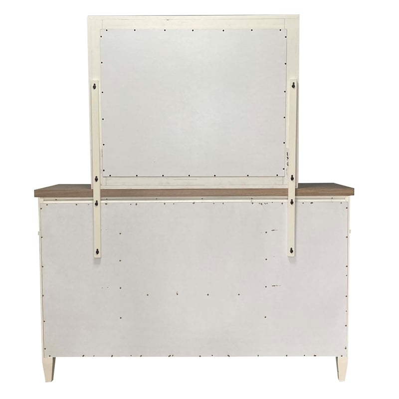 Parker House Americana Modern Bedroom King Shelter Bed with Dresser and Mirror