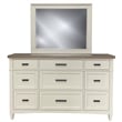 Parker House Americana Modern Bedroom King Shelter Bed with Dresser and Mirror
