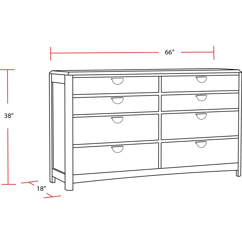 Parker House Escape Bedroom King Panel Bed 2 Nightstands and Dresser with Mirror