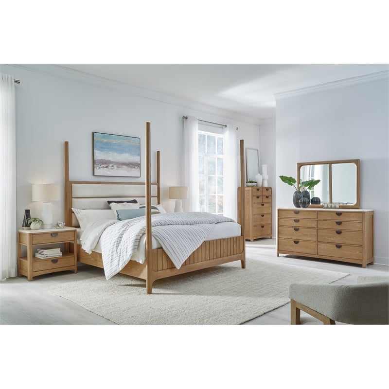 Parker House Escape Queen Poster Bed 2 Nightstands Dresser with Mirror and Chest