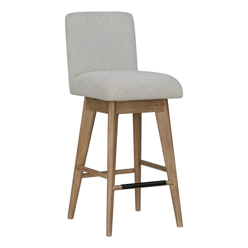 Parker House Escape Dining Upholstered Swivel Barstool in Natural Finish