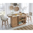 Parker House Escape Dining Upholstered Swivel Barstool in Natural Finish