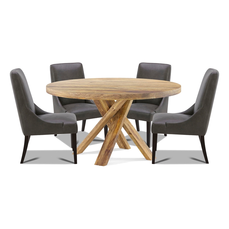 Parker House Crossings Downtown 60 In. Dining Table With 4 Upholstered Chairs