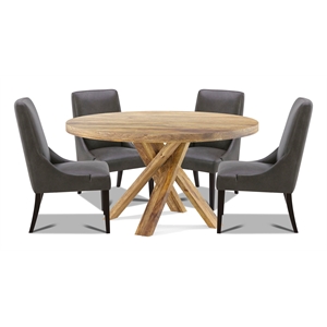 Parker House Crossings Downtown 60 In. Dining Table With 4 Upholstered Chairs