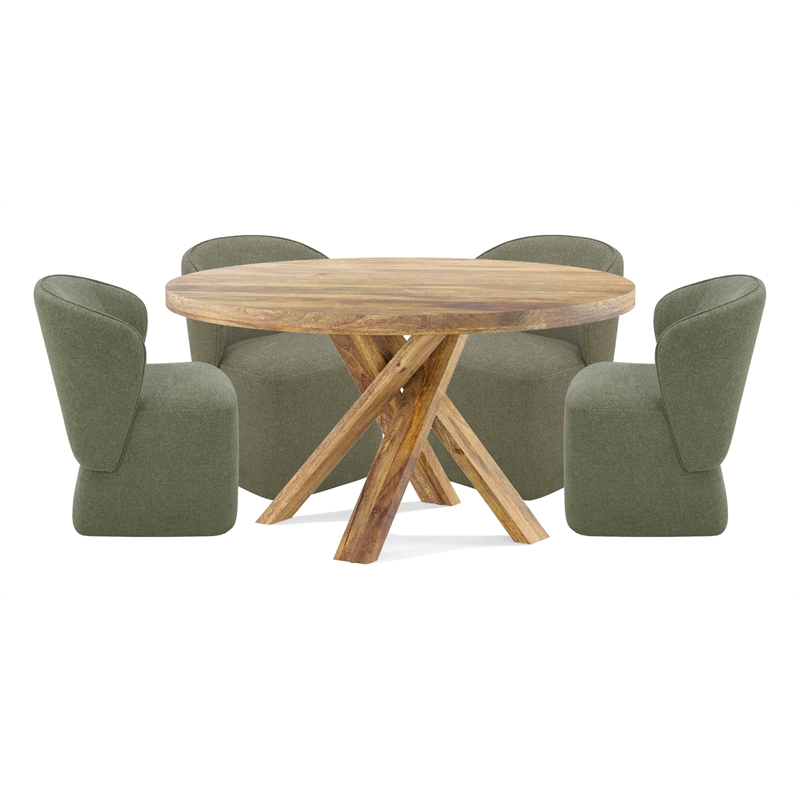 Parker House Crossings Downtown 60 In. Dining Table With 4 Upholstered Chairs