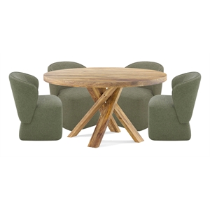 Parker House Crossings Downtown 60 In. Dining Table With 4 Upholstered Chairs