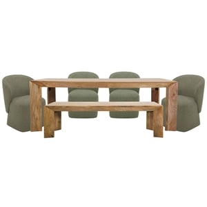 Parker House Crossings Downtown 86 In. Dining Table With 4 Upholstered Chairs