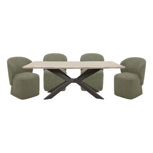Parker House Crossings Monaco 86 In. Dining Table With 4 Upholstered Chairs