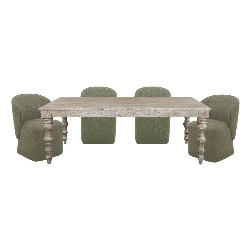 Parker House Crossings Eden 84 In. Dining Table With 4 Upholstered Chairs