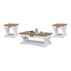 Parker House Americana Modern - Cotton Cocktail Table with 2 End Tables