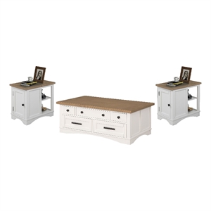 Parker House Americana Modern Cotton Lift Top Cocktail with 2 Chairside Tables