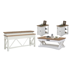 Parker House Americana Modern Cotton Cocktail with 2 Chairside and Console Table