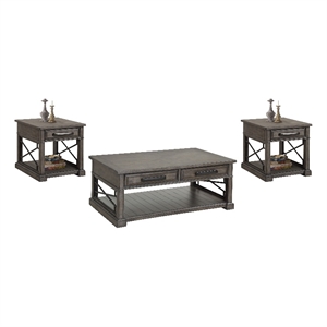 Parker House Sundance - Smokey Grey Cocktail Table with 2 End Tables