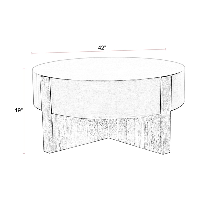 Parker House Aspen 42 Inch Round Cocktail Table