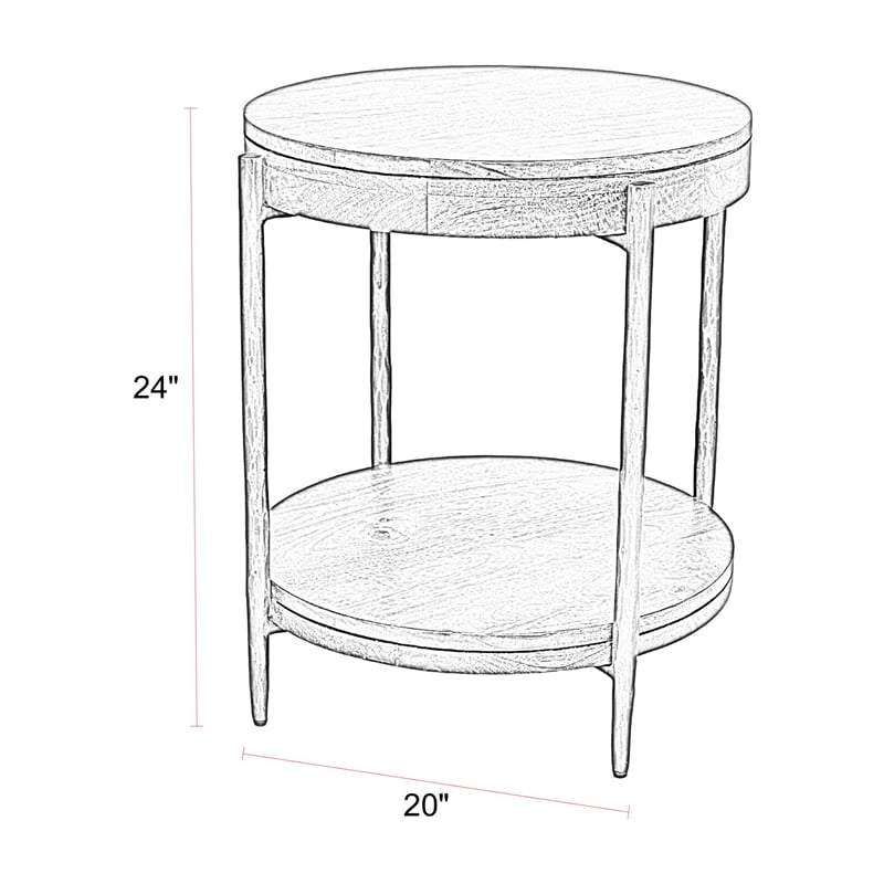 Parker House Bengal 41 Inch Round Cocktail Table with 2 End Tables