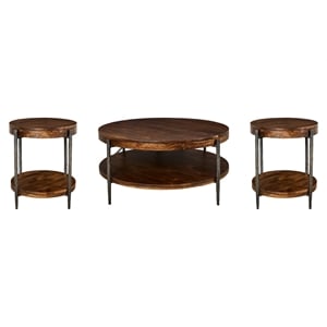 Parker House Bengal 41 Inch Round Cocktail Table with 2 End Tables