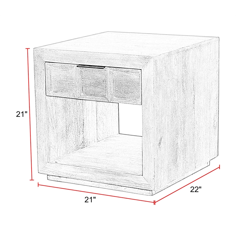Parker House Laguna End Table in Bleached Natural Finish