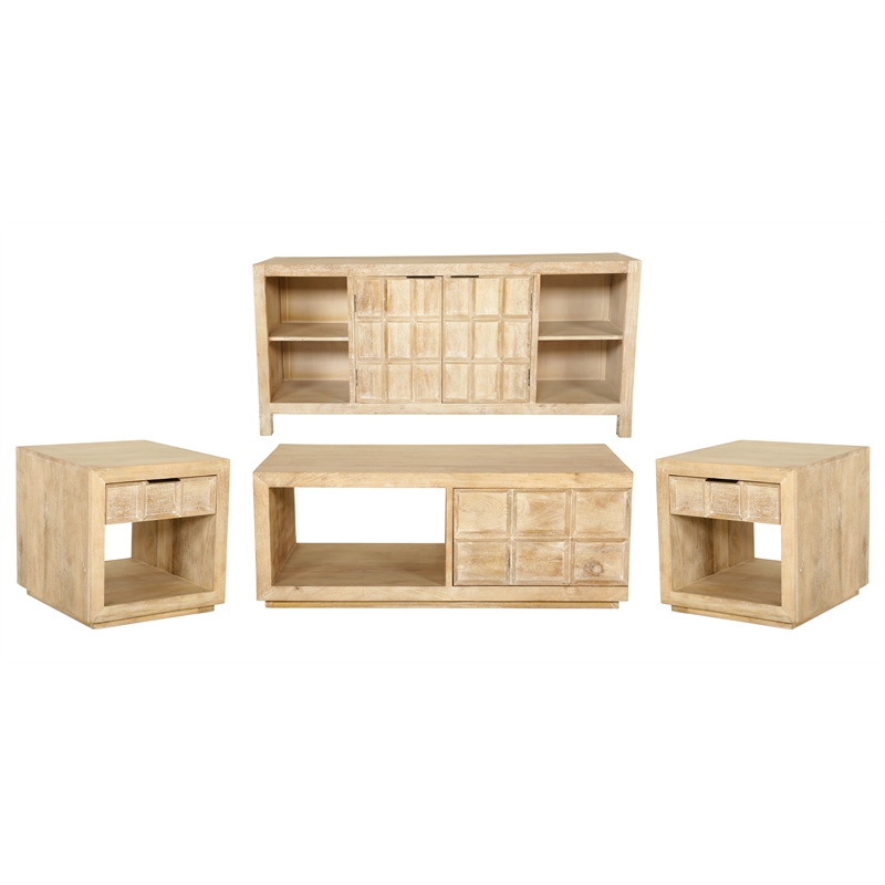 Parker House Laguna Rectangular Cocktail Table with 2 End Tables and Console