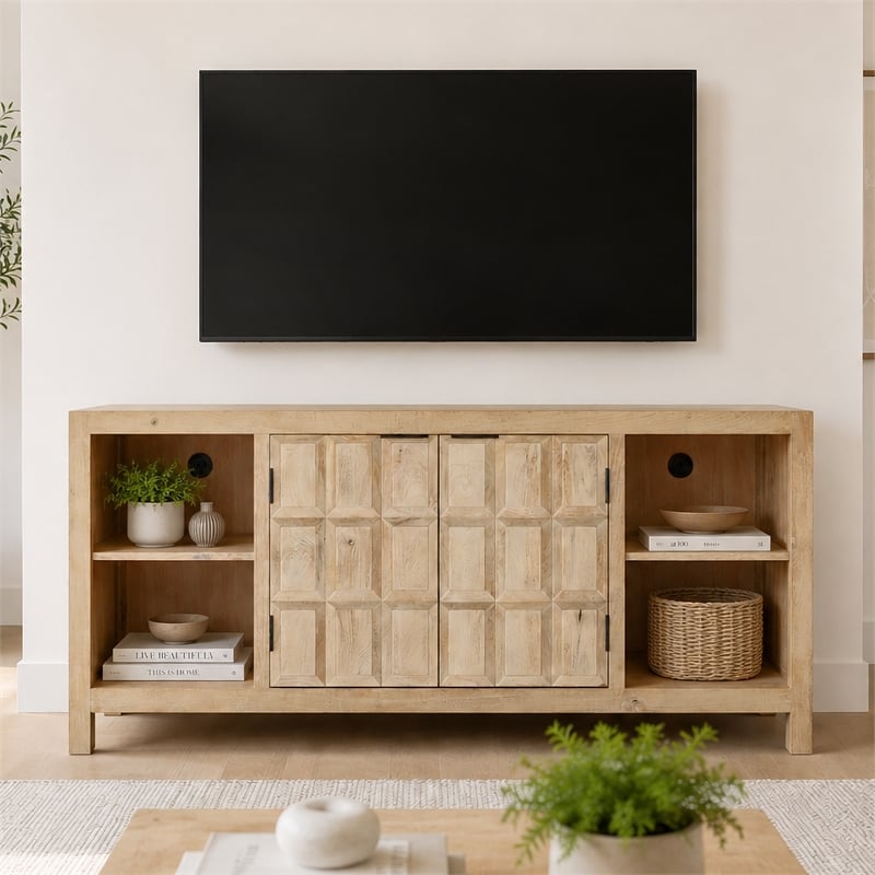 Parker House Laguna 64 Inch Console in Bleached Natural Finish