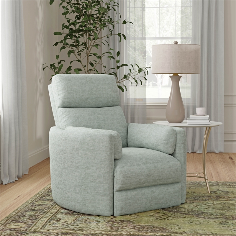 Parker Living Radius Polyester Power Swivel Glider Recliner in Windstream Green