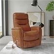 Parker Living Gemini Leather Manual Swivel Glider Recliner in Brown