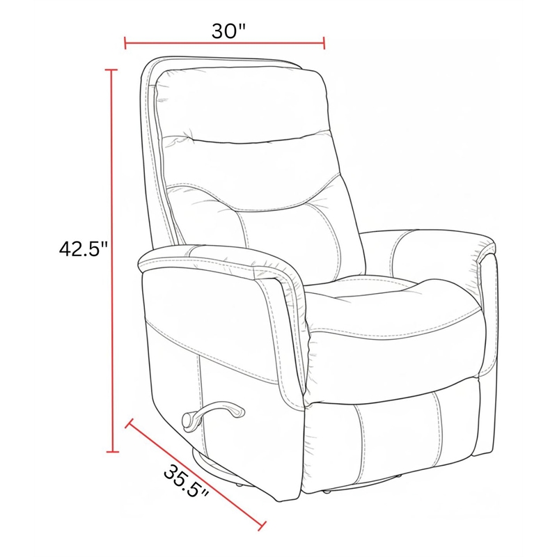 Parker Living Gemini Leather Manual Swivel Glider Recliner in Brown
