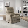 Parker Living Gemini Polyester Manual Swivel Glider Recliner in Heather Brown