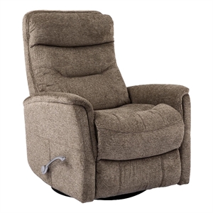 parker living gemini polyester manual swivel glider recliner in heather brown