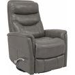 Parker Living Gemini Leather Manual Swivel Glider Recliner in Ice Gray