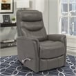 Parker Living Gemini Leather Manual Swivel Glider Recliner in Ice Gray