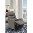 Parker Living Gemini Leather Manual Swivel Glider Recliner in Ice Gray