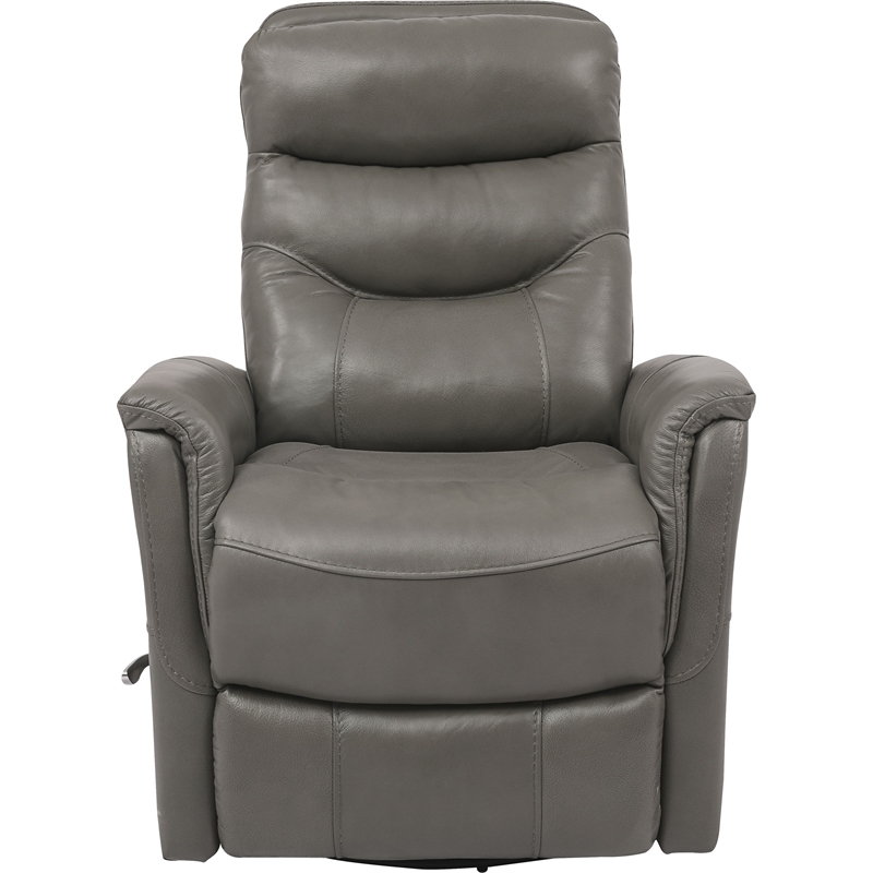 Parker Living Gemini Leather Manual Swivel Glider Recliner in Ice Gray