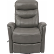 Parker Living Gemini Leather Manual Swivel Glider Recliner in Ice Gray