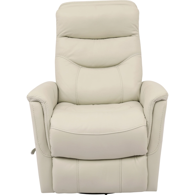 Parker Living Gemini Leather Manual Swivel Glider Recliner in Ivory