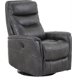 Parker Living Gemini Polyester/PU Power Swivel Glider Recliner in Flint Gray