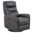 Parker Living Gemini Polyester/PU Power Swivel Glider Recliner in Flint Gray