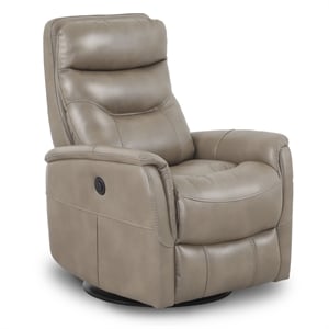 Parker Living Gemini Polyester/PU Power Swivel Glider Recliner in Linen Brown