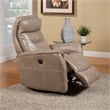 Parker Living Gemini Polyester/PU Power Swivel Glider Recliner in Linen Brown