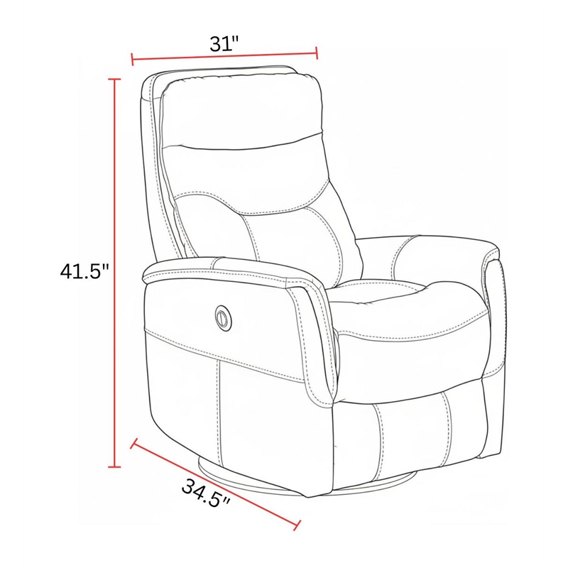 Parker Living Gemini Polyester/PU Power Swivel Glider Recliner in Truffle Brown
