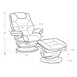 Parker Living Monarch Leather Manual Reclining Swivel Chair and Ottoman in Brown
