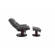 Parker Living Monarch Leather Manual Reclining Swivel Chair and Ottoman in Gray