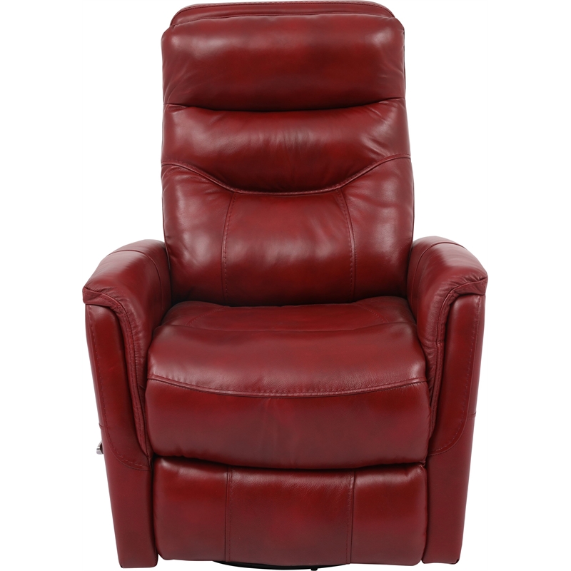 Parker Living Gemini Leather Manual Swivel Glider Recliner in Red