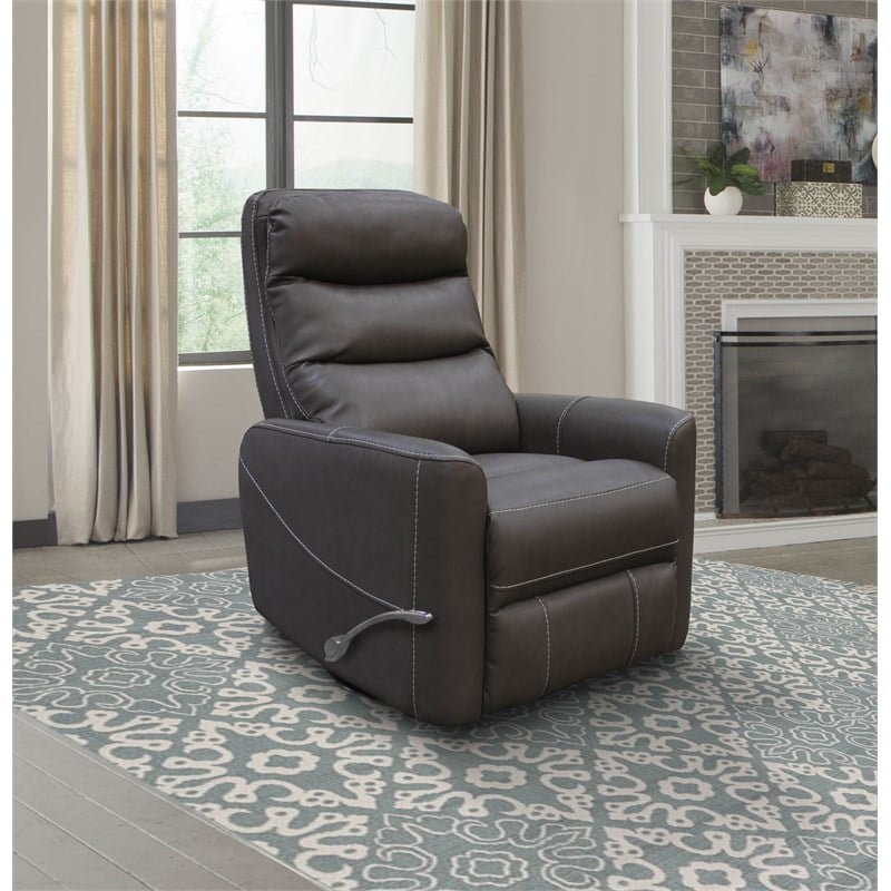 Parker Living Hercules Polyester/PU Manual Swivel Glider Recliner in Haze Brown