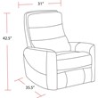 Parker Living Hercules Polyester/PU Manual Swivel Glider Recliner in Haze Brown